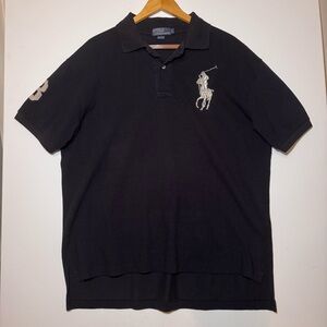 POLO by Ralph Lauren Pig Pony Polo Shirt with Iconic Embroidery BLACK / LARGE